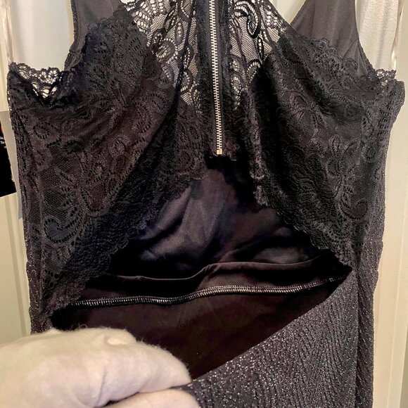 NWT Planet Gold Chevron Lurex Stretchy Dressy Dress XL Back Area is Open - Picture 11 of 12